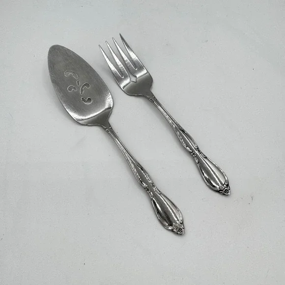 Oneida Chatelaine Serving Pieces Community Stainless Flatware Set of 2 Fork Pie