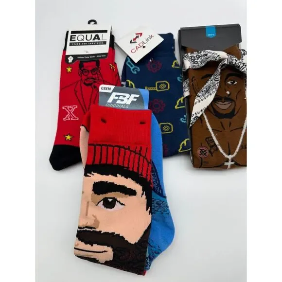 Novelty men's sock bundle of 4 pairs