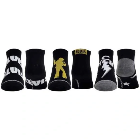 Perri’s Socks - Elvis Presley Low Cut Socks 3 Pair - Size:(MEN 7-12 WOME…