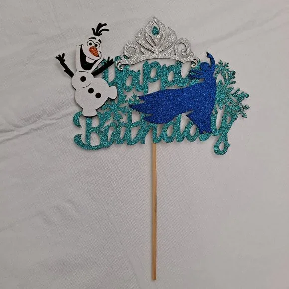 Happy Birthday Cake Topper Frozen Olaf Elsa