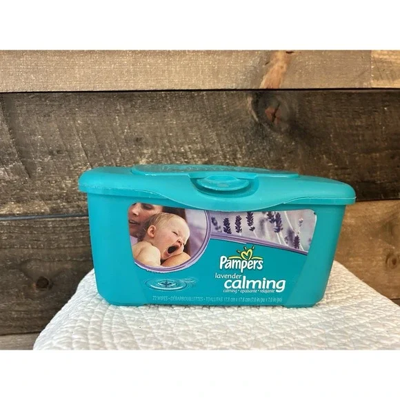 Vintage Pampers Baby Wipes Dispenser Empty Pop Up Plastic Container