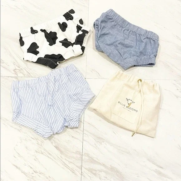 Billie Blooms Baby Bloomers 3 Pack and Canvas Bag