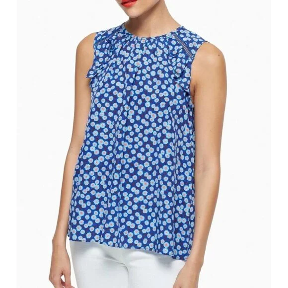 Women's - Kate Spade Tangier Floral Ruffle Silk Blouse, Size XS