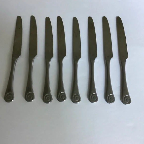 Robert Welch Ammonite Knives Set of Eight Stainless Steel Modern Flatware