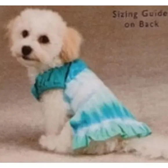 East Side Collection Tie Dye Dog Pet Dress Cotton Blue Size Medium