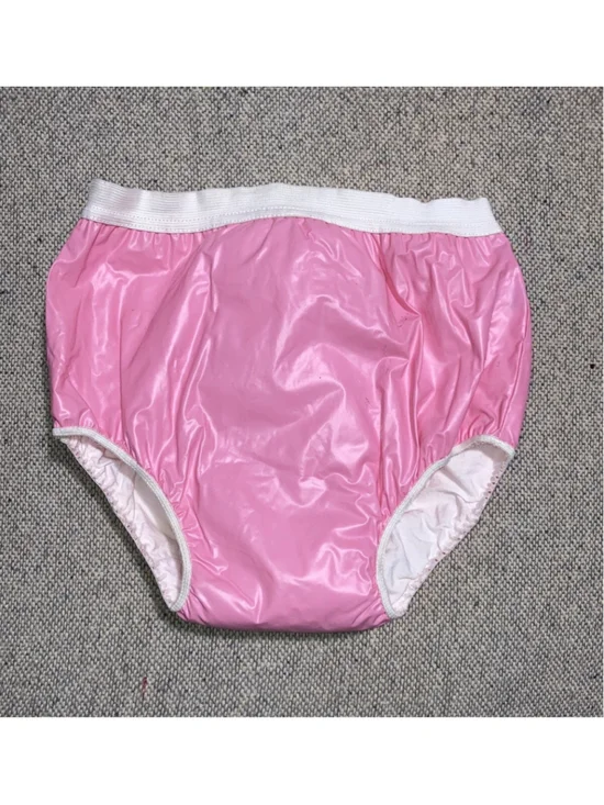 Vintage Pink Baby Gerber Plastic Diaper Cover Rubber Pants Vinyl Lined Padded 2T