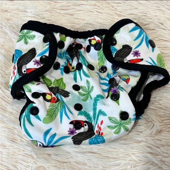 Thirsties Cloth Swim Diaper in Toucan size 2