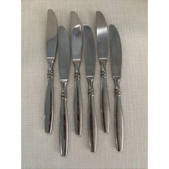 6 - Reed & Barton PERTH Modern Solid‎ Knives Stainless Flatware 8.5