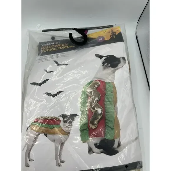 NEW Hot Dog Costume Pet Size Medium Dog (20-50 lbs) Halloween Vibrant Life