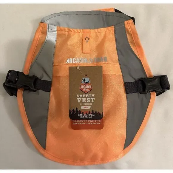 Arcadia Trail Hi Visibility Reflective Orange Pet Safety Vest Size Small NEW