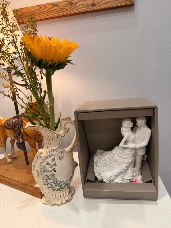 Waterford White Porcelain Bride and Groom Cake Topper