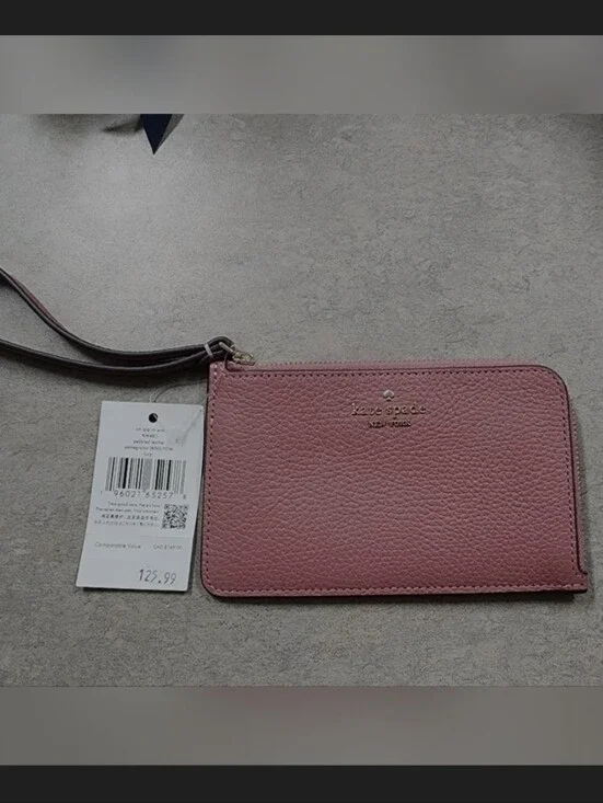 kate spade New York Pink Pebbled Leather Wristlet