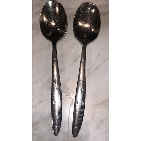 Star Crest by Wallace 2 Stainless‎ Steel flatware Spoons