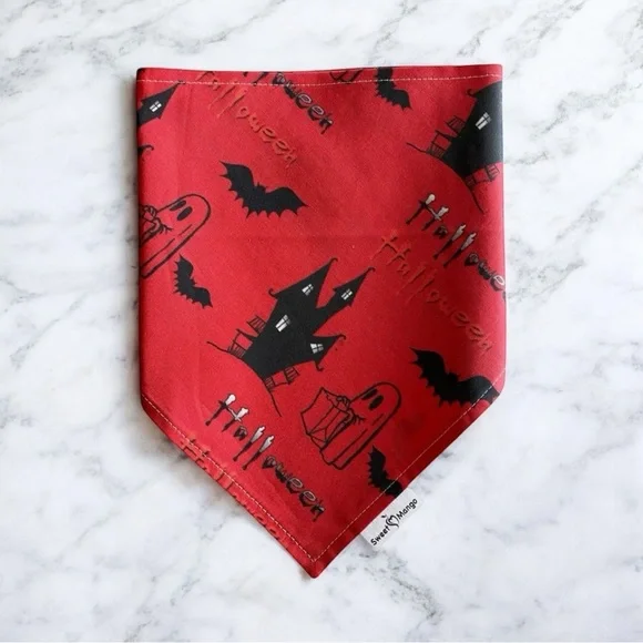 DOG Bandana - Haunted House - Size L Large