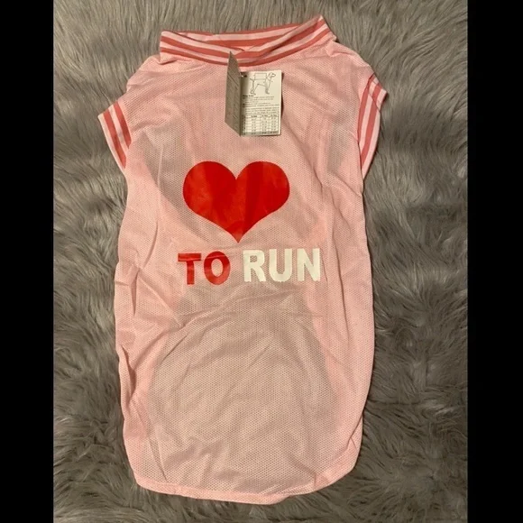 Casual Cannie Dog Clothes Pink‎ Love To Run Jersey Size XL Shirt