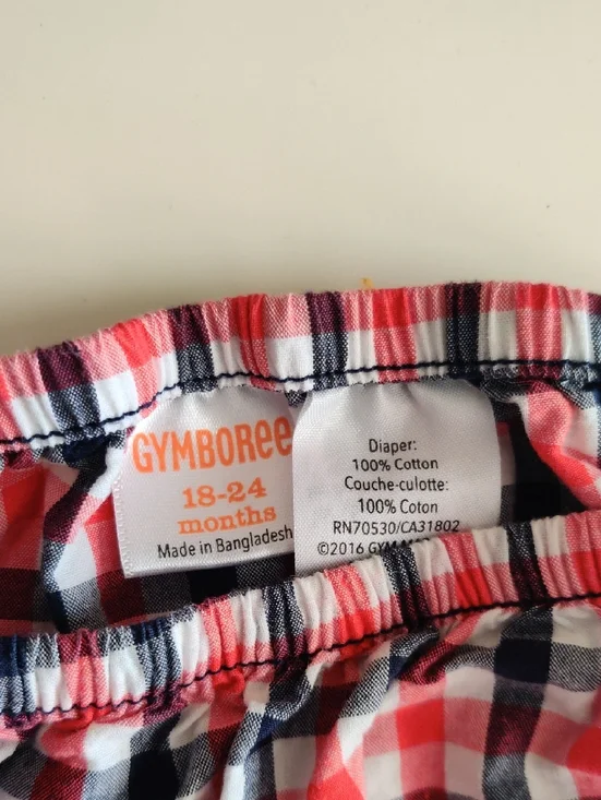 Gymboree Red Navy White Plaid Baby Bloomers