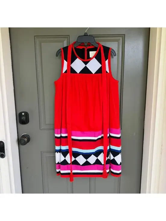 Kate Spade New York Geo Border Sleeveless Dress - Size Small