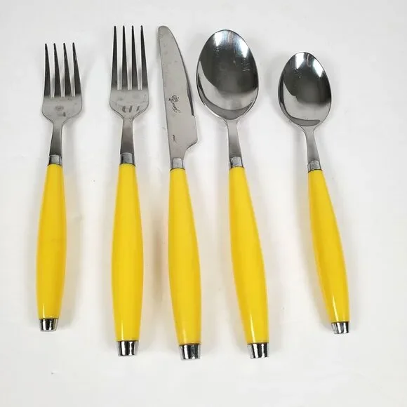 Fiesta Flatware 5pc PLACE SETTING Round Handle Sunflower