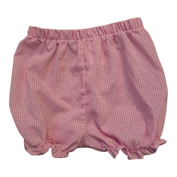 Pink Gingham Shorts Bloomers / Diaper Cover