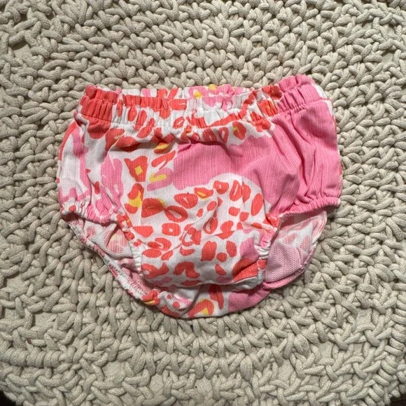 • Lilly Pulitzer • Baby Girl Bloomers 3-6 Months Pink Orange