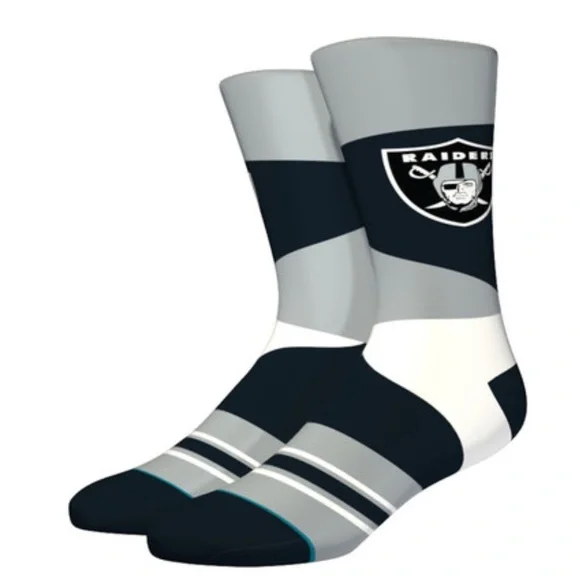 NWT Stance Raiders Retro Socks Black NFL Football Men’s Medium 6-8.5