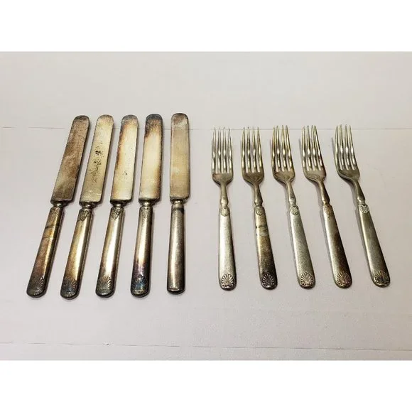 Rogers Bros No. 12 Waterbury? Silverware Flatware Set Of 10 Pieces 5 Of Each