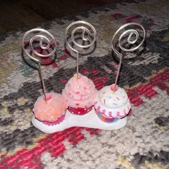 Cupcake Design Photo Holder - Pink, Red, White