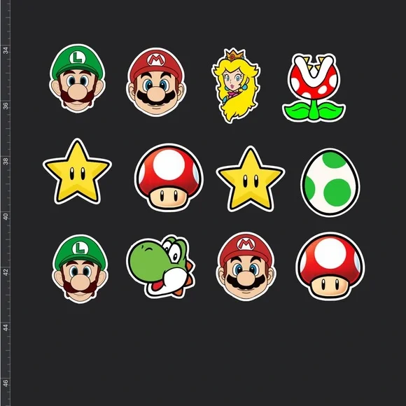Mario and Friends cupcake Toppers -