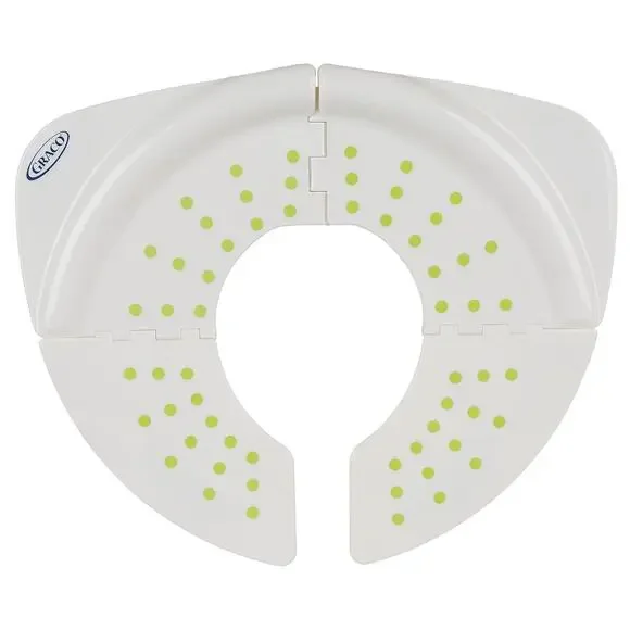 Graco Folding Travel Potty Seat - White & Green Polka Dots