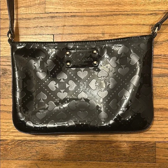 Kate Spade Black Embossed Shoulder Bag