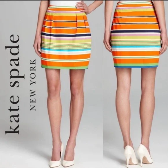 Kate Spade Size 6 Skirt the‎ Rules Barry Multi Color Stripe Mini Skirt