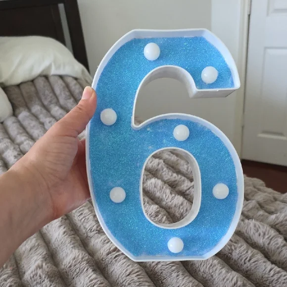 Blue LED Numbers 1 And 6 Light Up Marquee