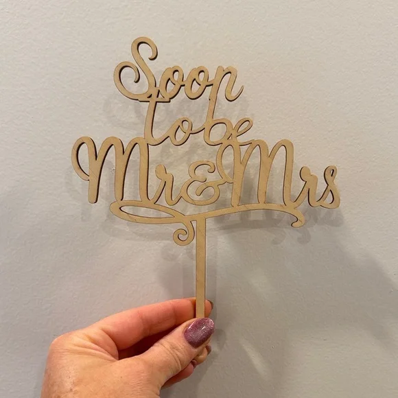 Elegant Tan Wedding Cake Topper