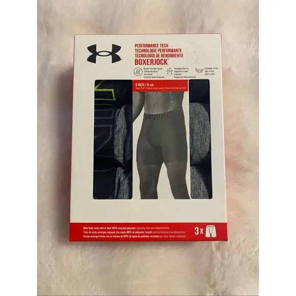 Under Armour Boxerjock Boxer Briefs Size M 3 Pack Underwear 6