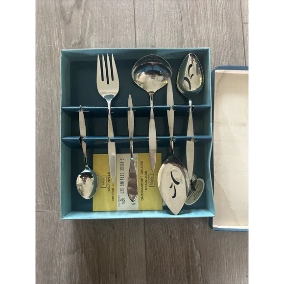 Oneidacraft Deluxe WINTERSONG ~ Serving Set‎ NEW Pie Server, Serving Spoon, Fork