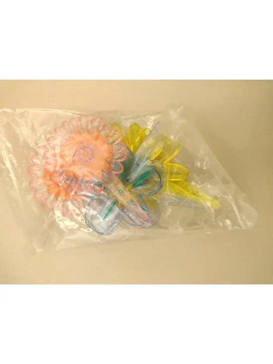 Colorful Flower Shaped Plastic Cupcake Topper Set Of 6 - 2.5