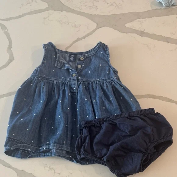 GAP Blue Polka Dot Dress Set for Kids