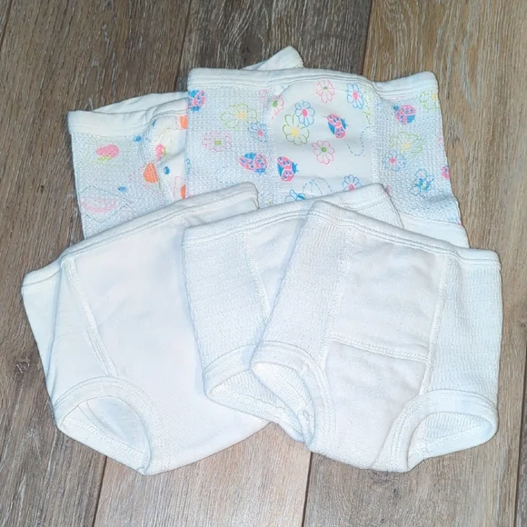 Childrens Vintage White and Patterned Training Pants