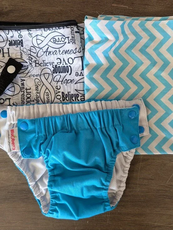 Blueberry Reusable Swim Diaper And Wet bag bundle