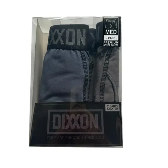 Dixxon Premium Men's‎ Boxer Briefs - 2-Pack, Grey/Blue - Size M