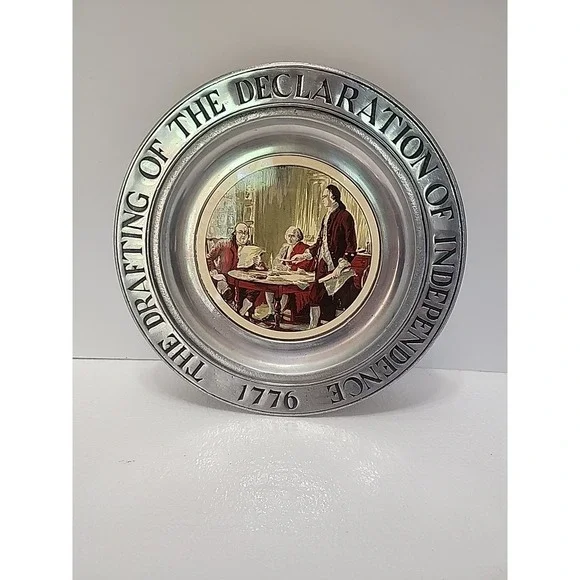 Wilton Armetale Pewter Plate Drafting Of Declaration Of Independence