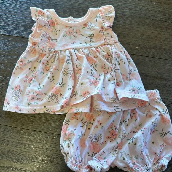 0-3month Disney Baby Minnie Floral Pink Baby Set
