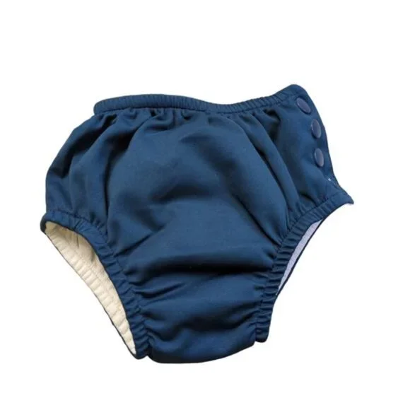 i Play. Baby Resuable Snap Swim Diaper Navy 6 months 10-18 lbs