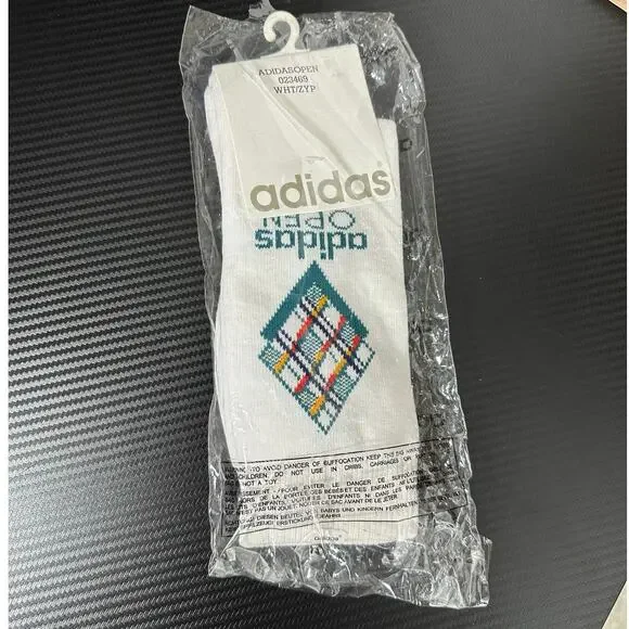 Adidas Open Socks Mid Calf White NEW Tennis Sportswear