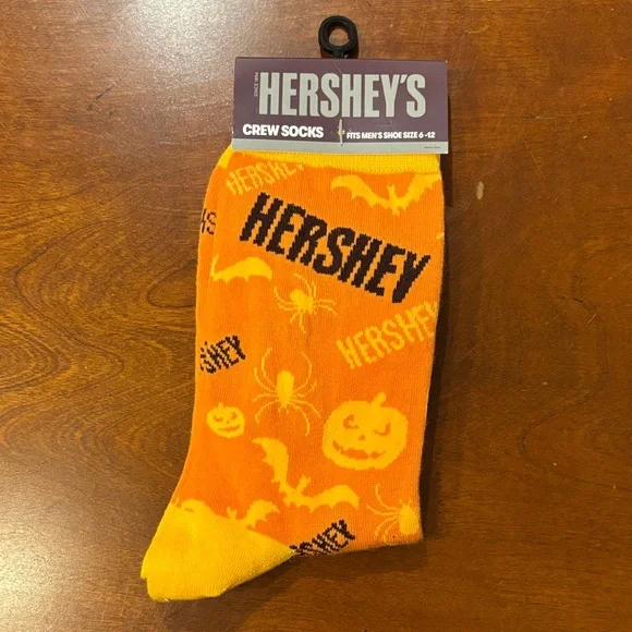 Halloween‎ Orange Crew Socks for Men