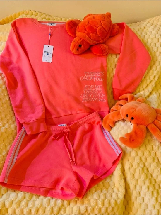 Loungewear Matching Set PJ Salvage SZ L “ Summer I Turned Pretty!” In Bubblegum