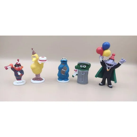 Vintage 1997 Applause Sesame Street Character Figurines Set Of 5 Cake Toppers