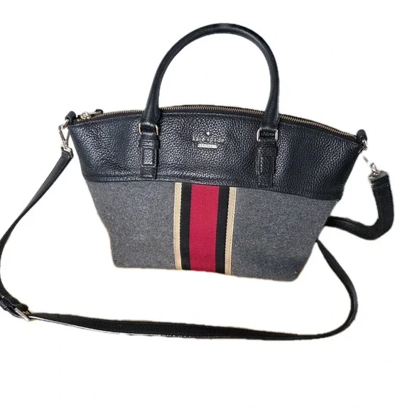 KATE SPADE New York - Jackson Street‎ Dixon Satchel Bag - Charcoal/Red Stripe