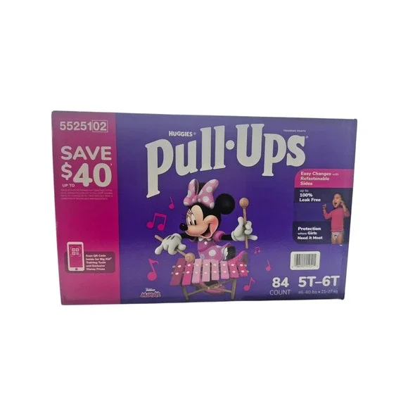 Huggies Training Pants Pull ups Girls Diapers 5T-6T Disney Minnie‎ Mouse 84 Ct