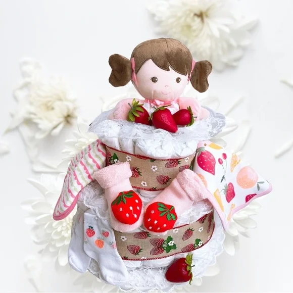 Strawberry Fruit Diaper Cake, Baby Shower Gift